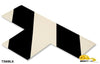 Mighty Line 3" Wide Solid WHITE T With Black Chevrons - Pack of 100 Mighty Line 3" Wide Solid WHITE T With Black Chevrons - Pack of 100