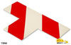 Mighty Line 3" Wide Solid WHITE T With Red Chevrons - Pack of 100 Mighty Line 3" Wide Solid WHITE T With Red Chevrons - Pack of 100