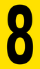 Mighty Line YELLOW Die Cut Location Markers - Number 8 - Pack of 10 Mighty Line YELLOW Die Cut Location Markers - Number 8 - Pack of 10