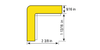 39.4” x 2.4” Self-Adhesive Black and Yellow Striped Foam, 82-0426