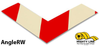 Mighty Line 2" Wide Solid White Angle With Red Chevrons - Pack of 100 Mighty Line 2" Wide Solid White Angle With Red Chevrons - Pack of 100
