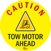 Caution Tow Motor Ahead, Mighty Line Floor Sign, Industrial Strength, 16" Wide Caution Tow Motor Ahead, Mighty Line Floor Sign, Industrial Strength, 16" Wide