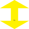 Yellow Double Arrow Up and Down, 24" Floor Sign Yellow Double Arrow Up and Down, 24" Floor Sign