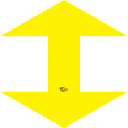 Yellow Double Arrow Up and Down, 24" Floor Sign