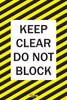 Keep Clear Do Not Block, Mighty Line Floor Sign, Industrial Strength, 24x36" Wide Keep Clear Do Not Block, Mighty Line Floor Sign, Industrial Strength, 24x36" Wide