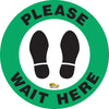 Please Wait Here Floor Marking Sign - Social Distancing Floor Sign Please Wait Here Floor Marking Sign - Social Distancing Floor Sign