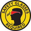 Yellow Safety Glasses Required, 12" Floor Sign Yellow Safety Glasses Required, 12" Floor Sign