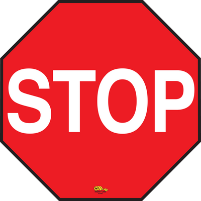 Standard Red Stop Sign - Floor Marking, 36