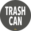 Round Trash Can Gray, 16" Floor Sign Round Trash Can Gray, 16" Floor Sign