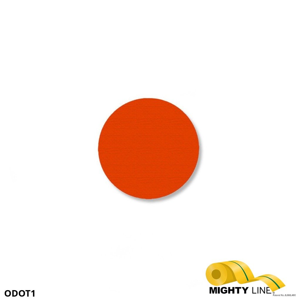 Mighty Line 1" ORANGE Solid DOT - Pack of 200