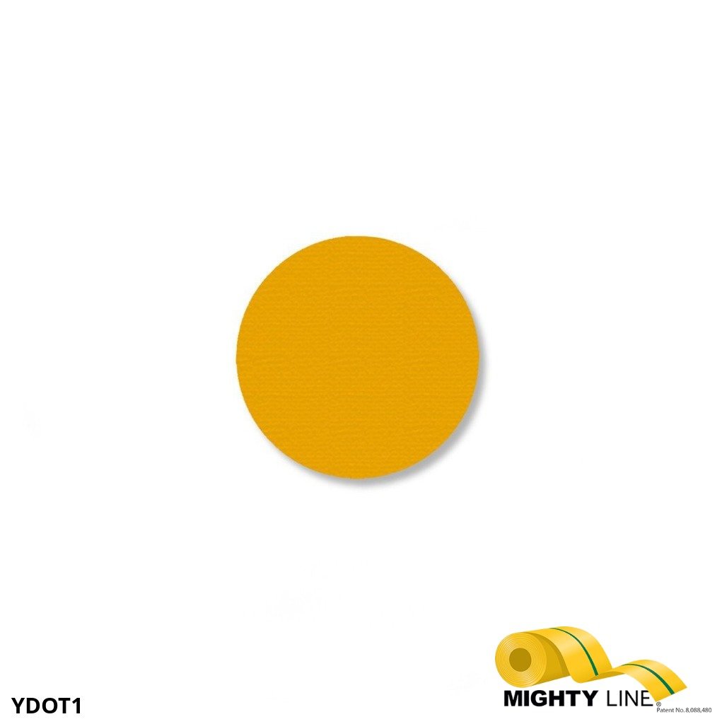 Mighty Line 1" YELLOW Solid DOT - Pack of 200