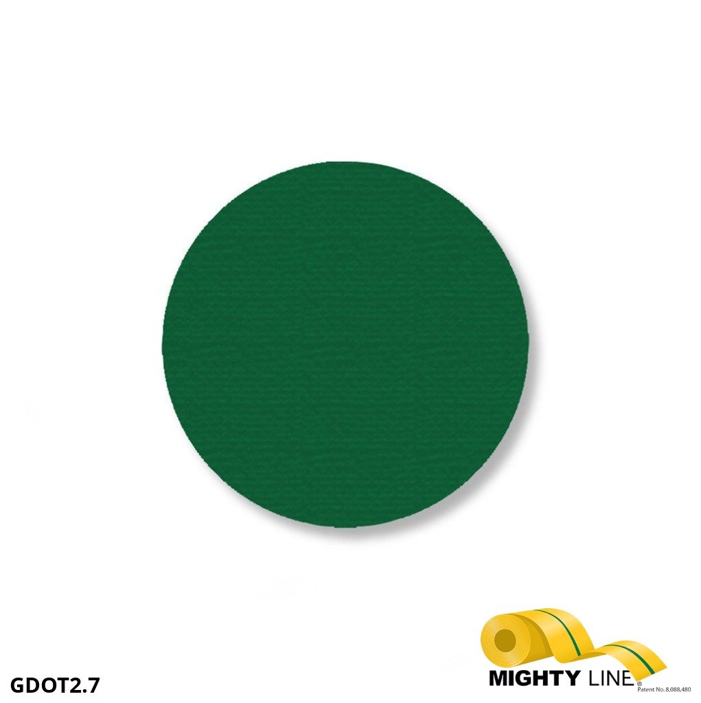 Mighty Line 2.7" GREEN Solid DOT - Pack of 100