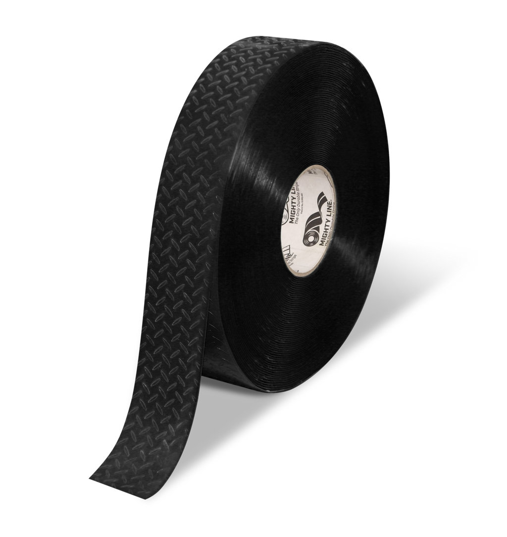 Mighty Line 2" Anti-Slip Black Solid Color Floor Tape - MIGHTY TAC - 100' Roll