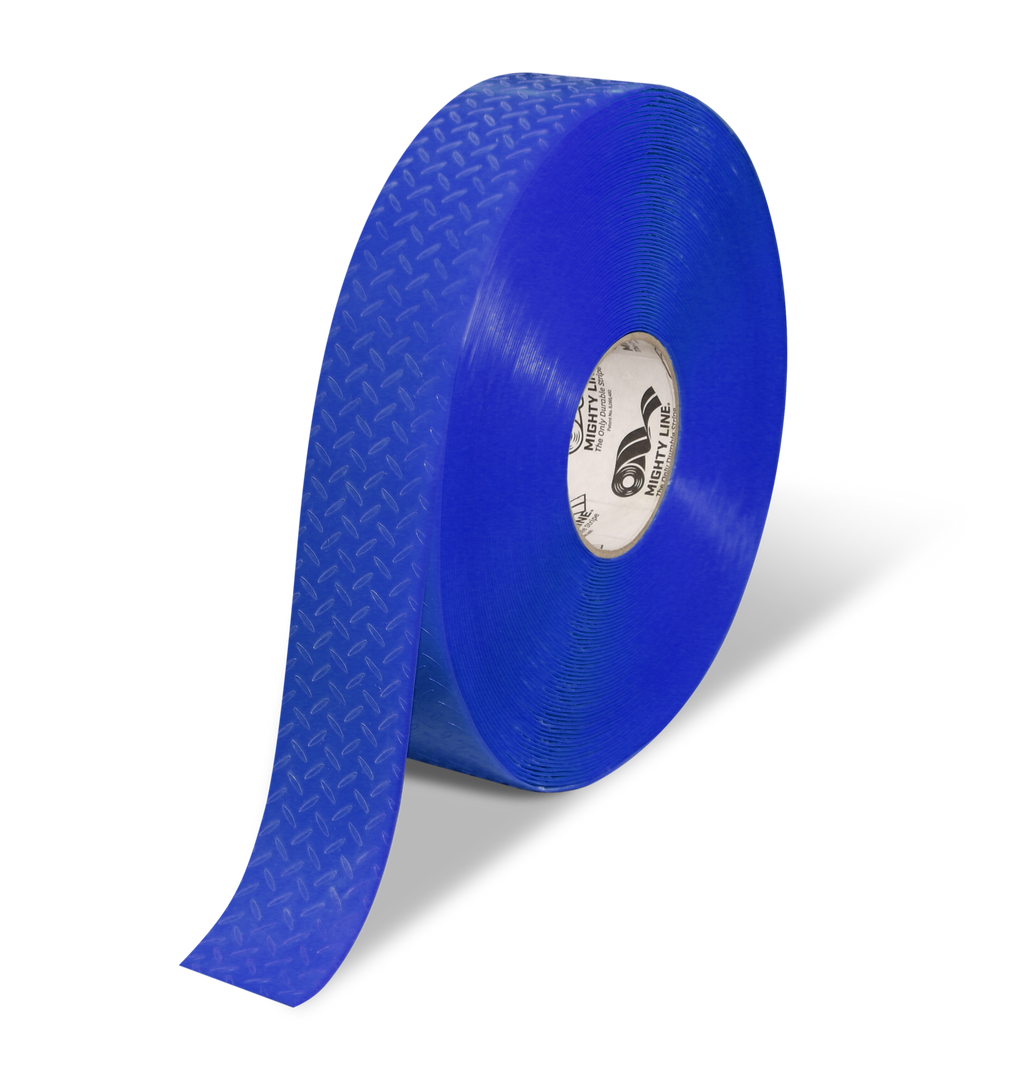 Mighty Line 2" Anti-Slip Blue Solid Color Floor Tape - MIGHTY TAC - 100' Roll