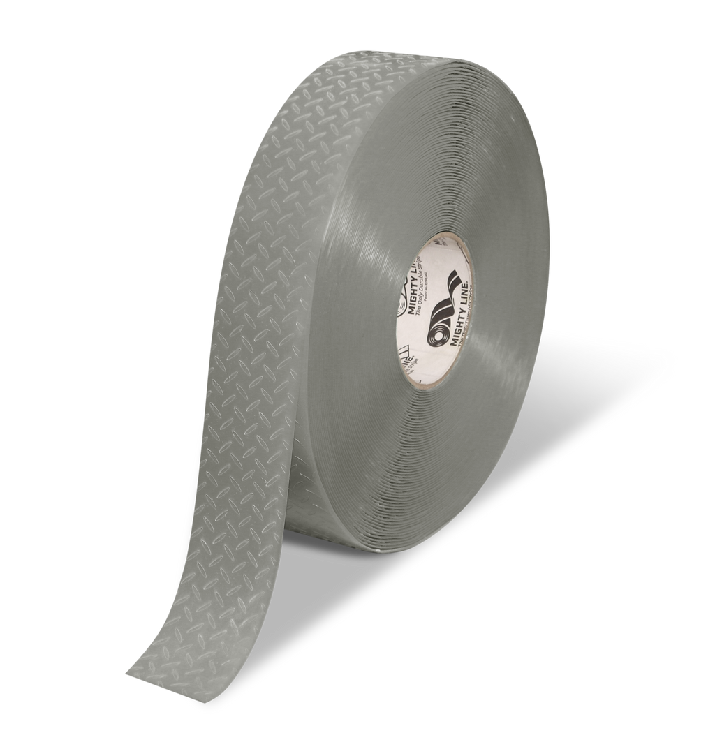 Mighty Line 2" Anti-Slip Gray Solid Color Floor Tape - MIGHTY TAC - 100' Roll