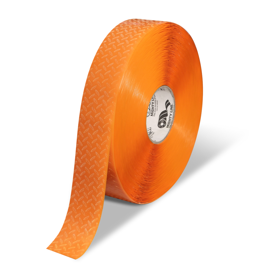 Mighty Line 2" Anti-Slip Orange Solid Color Floor Tape - MIGHTY TAC - 100' Roll