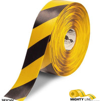 Mighty Line 3" Yellow Tape with Black Chevrons - 100' Roll