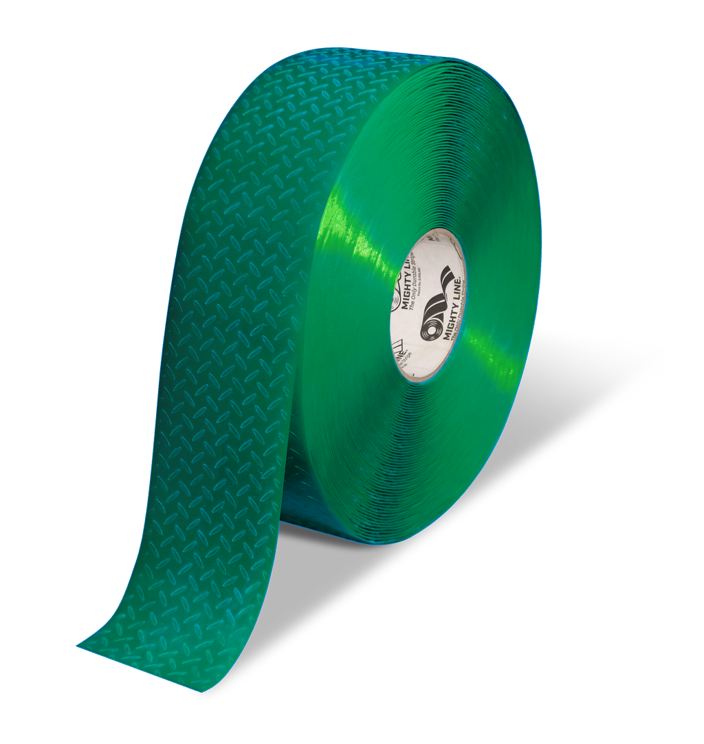 Mighty Line 3" Anti-Slip Green Solid Color Floor Tape - MIGHTY TAC - 100' Roll