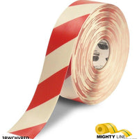 Mighty Line " White Tape with Red Chevrons - 100' Roll