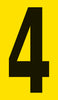 Mighty Line YELLOW Die Cut Location Markers - Number 4 - Pack of 10