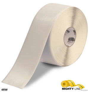 Mighty Line 4" WHITE Solid Color Tape - 100' Roll