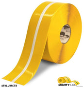 Mighty Line 4" Yellow MightyGlow with Luminescent Center Line - 100' Roll