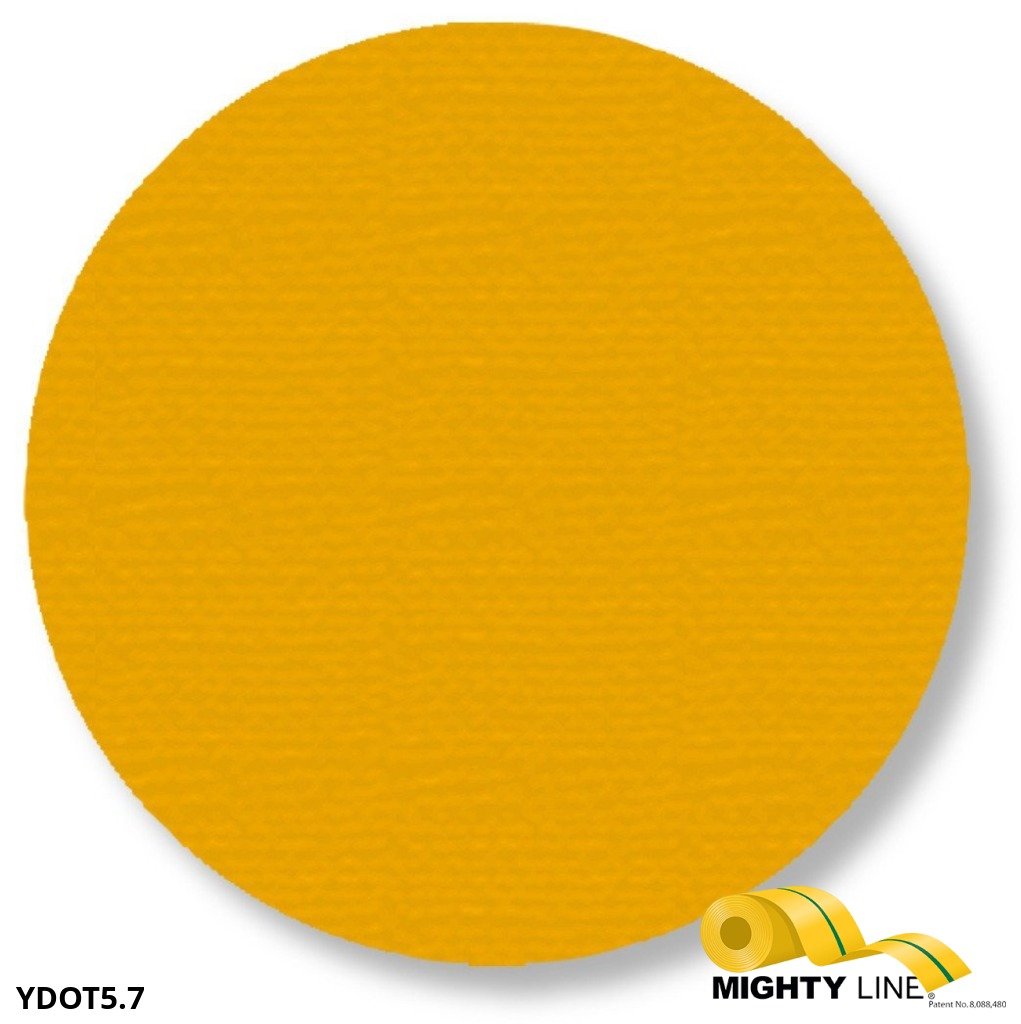 Mighty Line 5.7" YELLOW Solid DOT - Pack of 100