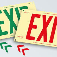 Green unframed EXIT Sign: Green Text on P/L Rigid, 600117