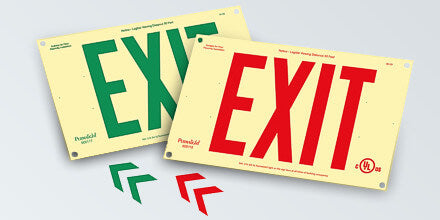 Green unframed EXIT Sign: Green Text on P/L Rigid, 600117