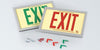 Red EXIT Sign in Brushed Aluminum Frame: Red Text on P/L Rigid, 600127