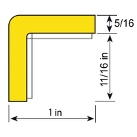 Foam Guard, Type E, self-adhesive, black/yellow, 39.4" X 1", 82-5396