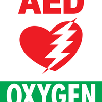 24x36" AED with Oxygen Floor Sign