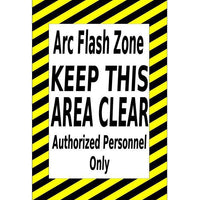 Electrical Hazard, Arc Flash Zone Keep Clear, 36"x42" Adhesive Floor Sign
