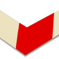 Mighty Line 2" Wide Solid White Angle With Red Chevrons - Pack of 100