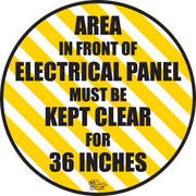 Keep Area infront of Electrical Panel Mighty Line Floor Sign, Industrial Strength, 12" Wide