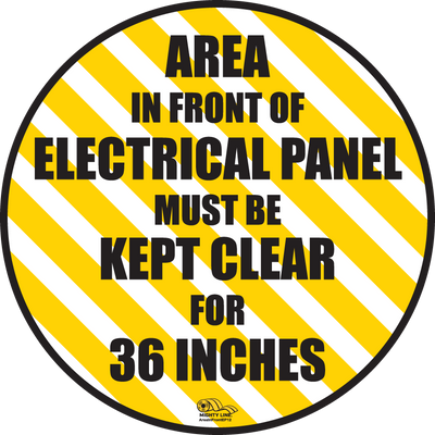 Keep Area infront of Electrical Panel Mighty Line Floor Sign, Industrial Strength, 12