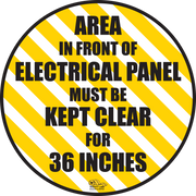 Keep Area infront of Electrical Panel Mighty Line Floor Sign, Industrial Strength, 24" Wide