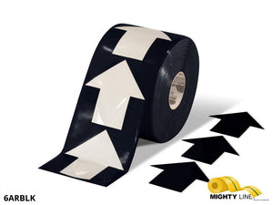 Mighty Line 4" Black Arrow Pop Out Tape, 100' Roll