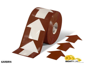 Mighty Line 4" Brown Arrow Pop Out Tape, 100' Roll