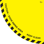36" Caution Door Swing Area Yellow Floor Sign