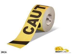 Mighty Line 3" Wide Caution Floor Tape - 100' Roll