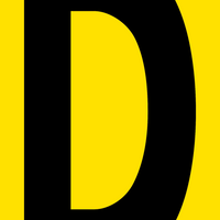 Mighty Line YELLOW Die Cut Location Markers - Letter D - Pack of 10