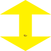Yellow Double Arrow Up and Down, 24" Floor Sign