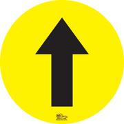 12" Directional Arrow Yellow Floor Sign