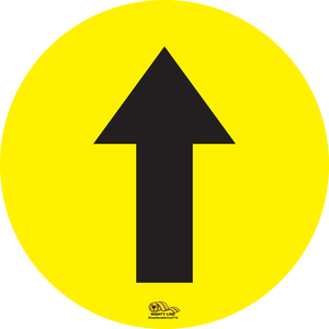 12" Directional Arrow Yellow Floor Sign