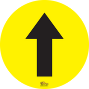 16" Directional Arrow Yellow Floor Sign