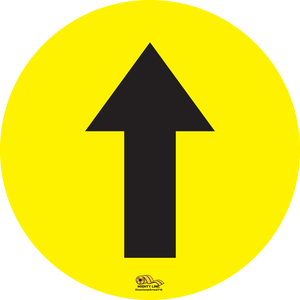 16" Directional Arrow Yellow Floor Sign