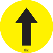 24" Directional Arrow Yellow Floor Sign