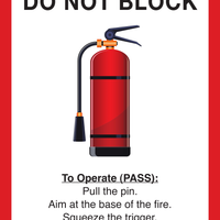 Fire Extinguisher Instructions, 36"x42" Floor Sign