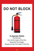 Fire Extinguisher Instructions, 36"x42" Floor Sign